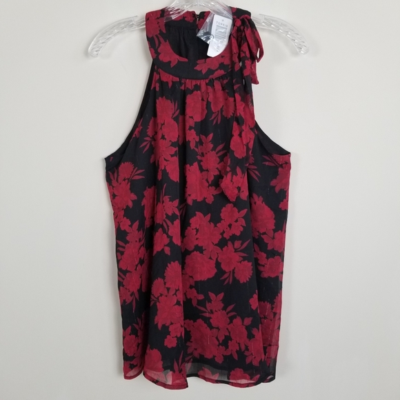 Torrid Chiffon Lurex Mockneck Halter T Size M/L 10 NWT - Picture 3 of 7